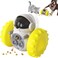 AMERTEER Treat Dispensing Puzzle Toys   Small &amp; Medium Dogs and .s   Interactive Chase Toys, Barbell &amp; Robot-Shaped Slow Feeder Alternative to Improve Pet Digestion and Mental Stimulation (Yellow)