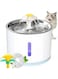 BIGTHREE Cat Drinking Fountain, Dog and Cat Water Fountain for Drinking, Stainless Steel LED Quiet Cat Drinking Fountain Visible Cistern, 4 Modes, Quadruple Filtration, LED No Water Indicator