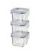 IKEA ASIA 365+ Food container with lid, SquareGlass 180ml, Set of 3
