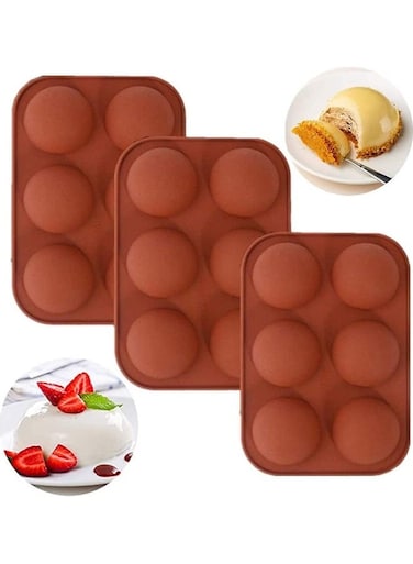 Silicone Mold For Chocolate&iuml;&frac14;&OElig;Half Sphere Silicone Molds For Baking, BPA Free Cupcake Baking &iuml;&frac14;&OElig;Silicone Molds for Making Chocolate, Cake, Jelly, Dome Mousse (3Pcs Blue) Red 19.5x13.3cm