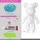 DIY Diamond Bear 23 cm Set, Sparkly 5D Glitter Chrystal AQUA color Rhinestone Art, Bear Brick, GiftBox, Gift Arts and Craft