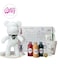 DIY Fluid Acrylic Pouring Paint BEAR Happiness 23cm Kit + Toy Keychain and Glitter: Rose-Red, Gold, Dark-Green.