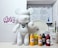 DIY Fluid Acrylic Pouring Paint BEAR Joy 33cm Piggy Bank Kit: Orange, Lemon-Yellow, Gold, Dark-Green, Rose-Red.