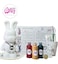 DIY Fluid Acrylic Pouring Paint BUNNY Happiness 23cm Money Saver Kit + Toy Keychain and Glitter: Rose-Red, Gold, Dark-Green.