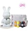 DIY Fluid Acrylic Pouring Paint BUNNY Joy 33cm Money Saver Kit: Orange, Lemon-Yellow, Gold, Dark-Green, Rose-red.
