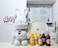 DIY Fluid Acrylic Pouring Paint COOL-BUNNY Joy 33cm Piggy Bank Kit, Orange, Lemon-Yellow, Gold, Dark-Green, Rose-Red.