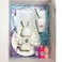 DIY Fluid Acrylic Pouring Paint Bunny 23cm Money Saver Kit + Toy Keychain and Glitter: Light-Pink, Fluorescent-Pink, Light-Purple.
