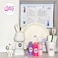 DIY Fluid Acrylic Pouring Paint Bunny 23cm Money Saver Kit + Toy Keychain and Glitter: Light-Pink, Fluorescent-Pink, Light-Purple.