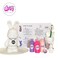 DIY Fluid Acrylic Pouring Paint Bunny 23cm Money Saver Kit + Toy Keychain and Glitter: Light-Pink, Fluorescent-Pink, Light-Purple.
