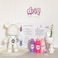 DIY Fluid Acrylic Pouring Paint Cool-Bear 23cm Piggy Bank Kit + Toy Keychain and Glitter: Light-Pink, Fluorescent-Pink, Light-Purple.