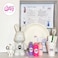 DIY Fluid Acrylic Pouring Paint Cool-Bunny 23cm Piggy Bank Kit + Toy Keychain and Glitter: Light-Pink, Fluorescent-Pink, Light-Purple.