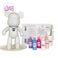 DIY Fluid Acrylic Pouring Paint Bear 33cm Money Saver Kit, Purple, Light-Blue, Fluorescent-Pink, White, Light-Pink.