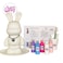 DIY Fluid Acrylic Pouring Paint Bunny 33cm Money Saver Kit, Purple, Light-Blue, Fluorescent-Pink, White, Light-Pink.