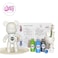 DIY Fluid Acrylic Pouring Paint Bear 23cm Kit + Toy Keychain and Glitter: Light-Blue, Mint-Green, Silver.