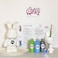 DIY Fluid Acrylic Pouring Paint Bunny 23cm Money Saver Kit + Toy Keychain and Glitter: Light-Blue, Green, Silver.
