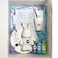 DIY Fluid Acrylic Pouring Paint Bunny 23cm Money Saver Kit + Toy Keychain and Glitter: Light-Blue, Green, Silver.