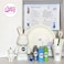 DIY Fluid Acrylic Pouring Paint Bunny 23cm Money Saver Kit + Toy Keychain and Glitter: Light-Blue, Green, Silver.
