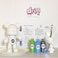 DIY Fluid Acrylic Pouring Paint Cool-Bear 23cm Piggy Bank Kit + Toy Keychain and Glitter: Light-Blue, Green, Silver.