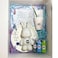 DIY Fluid Acrylic Pouring Paint Cool-Bunny 23cm Piggy Bank Kit + Toy Keychain and Glitter: Light-Blue, Green, Silver.