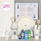 DIY Fluid Acrylic Pouring Paint Cool-Bunny 23cm Piggy Bank Kit + Toy Keychain and Glitter: Light-Blue, Green, Silver.