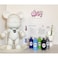DIY Fluid Acrylic Pouring Paint Cool-Bear 33cm Money Saver Kit, Dark-Blue, Light-Blue, Green, Black, Silver.