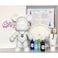 DIY Fluid Acrylic Pouring Paint Cool-Bear 33cm Money Saver Kit, Dark-Blue, Light-Blue, Green, Black, Silver.
