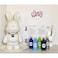 DIY Fluid Acrylic Pouring Paint Cool-Bunny 33cm Piggy Bank Kit, Dark-Blue, Light-Blue, Green, Black, Silver.