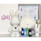 DIY Fluid Acrylic Pouring Paint Cool-Bunny 33cm Piggy Bank Kit, Dark-Blue, Light-Blue, Green, Black, Silver.