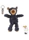 PETSARY Indestructible Robust Bear Toy and 1 Pcs Pet ID Tag Gift - Durable Heavy Chewers Bear Unbreakable Plush Toy - Soft Stuffed Animal Teething - Bear Ripped Denim Look Tough Toy (&lrm;Blue and Navy)