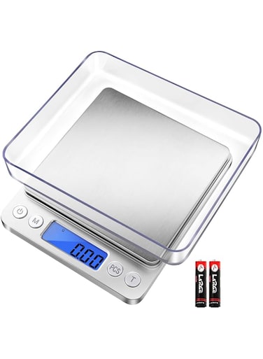 Fuzion Small Kitchen Scale, 500g/ 0.01g Small Gram Weight Scale, Precision Lab Scales Digital Weight Grams and Oz, Digital Gram Scale, Jewelry Scale with LCD, Small Food Scales for Kitchen