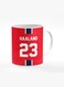 Designer Printed Coffee Mug with Heavy Duty Handle 11oz Ceramic Personalised Gift Mugs Cup [Microwave Safe &amp; Dishwasher Proof] -Football Team - Norway Player Name - Haaland