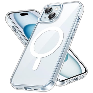 XLogiX حافظة شفافة لـ iPhone 15 Plus – رفيعة، أنيقة، غطاء خلفي شفاف مع توافق MagSafe وحماية ضد الصدمات   سلسلة ClearX