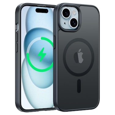 XLogix FrostX for iPhone 15 Case, Frosted Black - Slim Protective Cover with MagSafe Compatibility   Shockproof &amp; Scratch-Resistant Design, FrostX Series