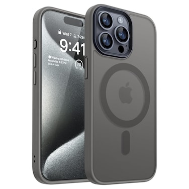 XLogix FrostX لجراب iPhone 15 Pro Max، رمادي متجمد - غطاء نحيف واقٍ متوافق مع MagSafe   تصميم مقاوم للصدمات والخدوش، سلسلة FrostX