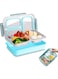 Bento box, Lunch Box 304 Stainless Steel, Leak-proof Thermal Insulation Bento lunch box 3 Compartments Lunch Container for Adults,Food-Safe Materials,1200ml Blue