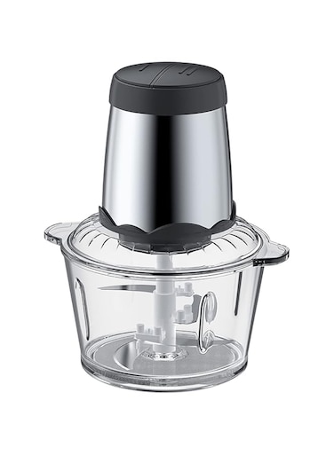 Arabest Meat Grinder Electric, 2L Food Glass Processor Meat Blender Food Chopper for Meat, Vegetables, Fruits and Nuts with 4 Sharp Blades, 1 Glass Bowl, 2 Speed Levels (2, Glass)