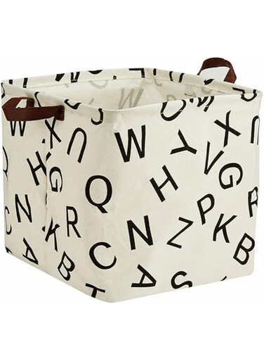 Zaleonline Square Storage Basket Canvas Collapsible Organizer Bins for Book, Nursery, Kid's Toys, Closet and Laundry, Gift Baskets, Storage Basket Bin Set, Large Laundry Basket, Storage Basket