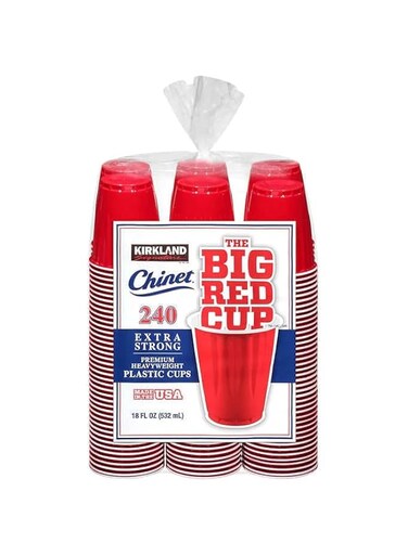Kirkland Signature Chinet 18 Oz Red Cups, 240 Count (Pack of 1)