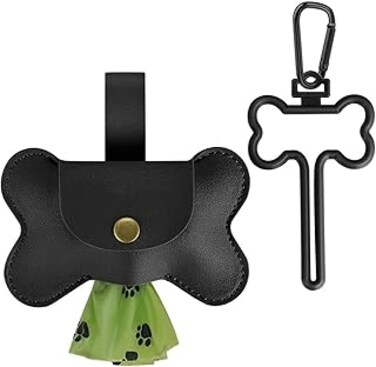 Portable Dog Poop Bag Dispenser with Leash Hook Puppy Waste Bag Leathers Dispenser For Puppy Walking Outdoor Pet Supply Dog Poop Bag Holder,no bags include