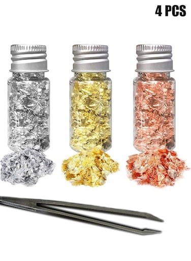 3 PCS Edible Gold Leaf with a tweezer, Genuine Gold Flakes for Cooking, Cakes, Makeup, Gilding, Decoration, Health &amp; Spa for Cake Decorating, Baking &amp; Cooking, Art Crafts &amp; DIY Projects Makeup &amp; Home