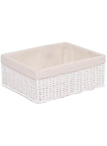 Homesmiths Medium Storage Basket White with Liner 32 x 24 12 cm