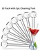 10 Pack Breakproof Glass Straws, Clear Glass Straws, Durable Reusable Glass Straws with 3 Cleaning Brushes for Drinks, Herbs, Smoothies, Aromatherapy, 20cm