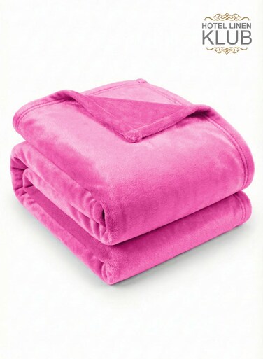Linen Klub Single Micro Fleece Flannel Blanket 260 GSM Super Plush and Comfy Throw Blanket Size 150 x 200cm Fuschia Pink
