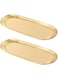 SWIUKPHE Stainless Steel Decorative Tray, Gold Decorative Tray, Stainless Steel Jewelry Tray Towel Vanity Tray Dish Plate Tray Tea Fruit Storage Trays Cosmetics Jewelry Organizer, Gold, Oval (2Pcs)