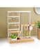 U-HOOME Earring Display Stand with 132 Holes, Earring Organizer Necklace Holder Ear Stand Holder Metal Storage Tray 10 Hooks Necklaces Hanging Storage Tree Display (white)