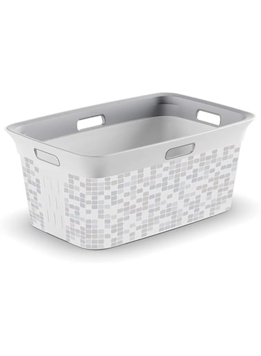 Kis Mosaic Chic Laundry Basket, 45L Durable &amp; Stylish with Easy-Carry Handles
