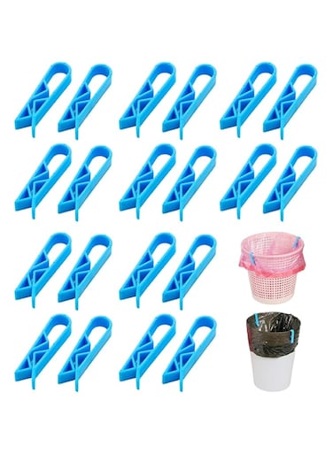 nalaina 20 Pcs Bin Clips, Anti-Slip Waste Bin Bag Clamp Clips, Trash Can Bag Clamp, Rubbish Bag Fixed Clip, Trash Bag Holder for Kitchen,Home,Office