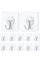 McMola Self Adhesive Hooks,12 PCS Heavy Duty Door Wall Adhesive Hooks for Kitchen, Bathroom, Office, Closet, Hanging Coat Cloth Towel Key Decorations