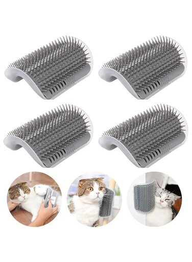 4 Pack Massage Pet Brush Corner Scrape Hair Removal Beauty Clean Corner Brush Removable