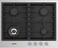 CM TWIN INOX 60 4B 60cm Stainless Steel Gas Hob &ndash; 4 Burner Cooktop with Cast Iron Pan Supports &amp; Safety Device